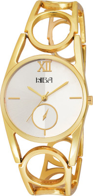 

HIBA HB-LD14101 Golden Bangle Silver Dial Watch - For Women