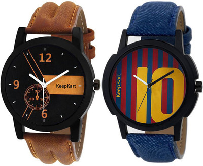 

Keepkart Brown And Blue Stylish attractive Modish Combo Watch - For Men & Women