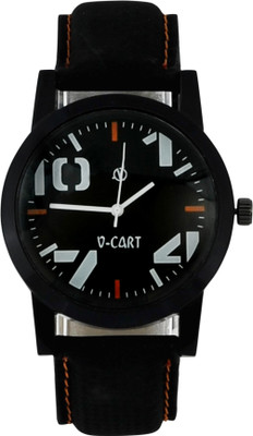 Vcart V-Cart Black Leather Analog Watch for Men & Boys NA Watch - For Men