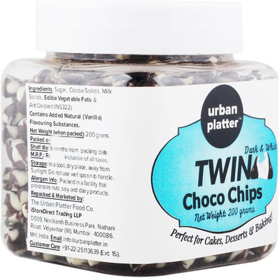 

Urban Platter Dark & White Twin Choco Chips Solid(200 g)
