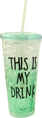 

Continental Attractive Acrylic Frosty Mason Jar Ice Cup with strew 650 ml Sipper(Pack of 1, Green)