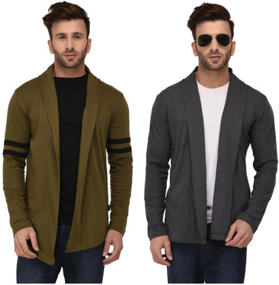 Rigo Men No Closure Solid Cardigan 