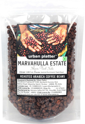 

Urban Platter Roasted Arabica Coffee Beans, Marvahulla Estate (Nilgiris, Tamil Nadu) Roast & Ground Coffee 325 g