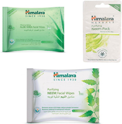 

Himalaya Aloe Vera Facial Wipes, Purifying Neem Pack, Purifying Neem Facial Wipes(Set of 3)