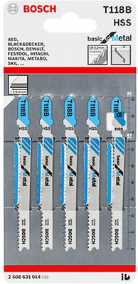 

Bosch T118b 5pc jigsaw blades for basic metal cutting Metal Cutter