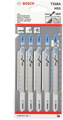 

Bosch T318a 5pc 5-1/4 in long jigsaw blades for basic metal cutting Metal Cutter