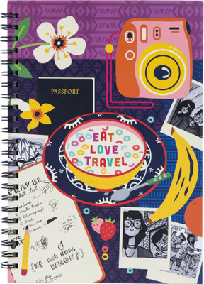 

Chumbak Regular Note Book(Eat Love Travel SN01, Multicolor)