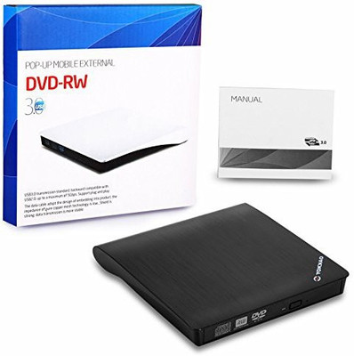 SMACC USB 3.0 Ultra Portable External CD DVD RW DVD ROM Drive/Writer/Burner for Mac, Macbook Pro Air iMAC , Windows, Laptops, Desktops, Notebooks ( USB 3.0 - Black) External DVD Writer(Black)