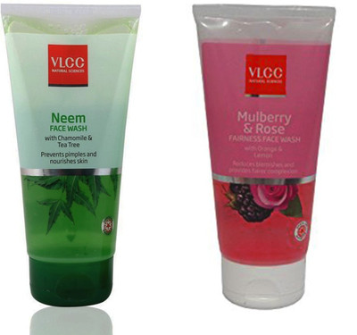 

VLCC Original Neem and Mulberry&Rose Fairness Face Wash(300 ml)