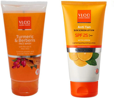 

VLCC Original Turmeric&Berberis Face Wash & Anti-Tan Sun Screen Lotion SPF25 Face Wash(300 ml)