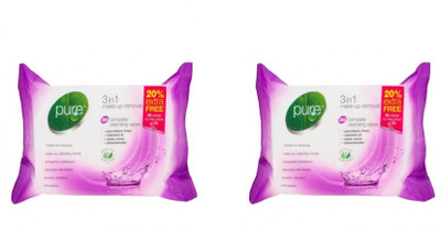 

Pure 3 In 1 Make Up Removal Complete Cleansing Wipes(Pack of 30)