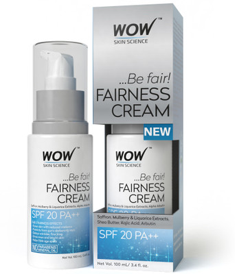 

WOW Skin Science Fairness Cream - SPF 20 PA++ - infused with Saffron Mulberry,liquorice Extract & Alpha Arbutin-No Paraben & Mineral Oils(100 ml)