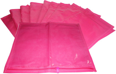 

Funkroo High Quality Pack of 12 non woven blue single saree cover Gift Organizer bag vanity pouch Keep saree/Suit/Travelling Pouch(Pink)