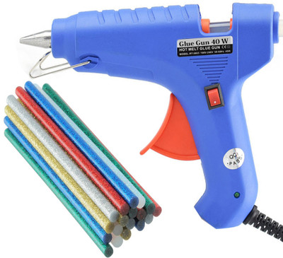 

OKASTA BOND 40W with 10 Glitter Glue Sticks Heavy Hot Melt Glue Gun (Multi Color ) OK40WGFor Quick Repairs, Paper & Cloth High-Tech Professional Electronic Standard Temperature Corded Glue Gun(11 mm)