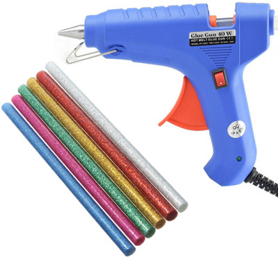 

OKASTA BOND Leak Proof with 6 Glitter Glue Sticks Multicolor Heavy Hot Melt Glue Gun (Multi Color ) For art and craft Standard Temperature Corded Glue Gun(11 mm)