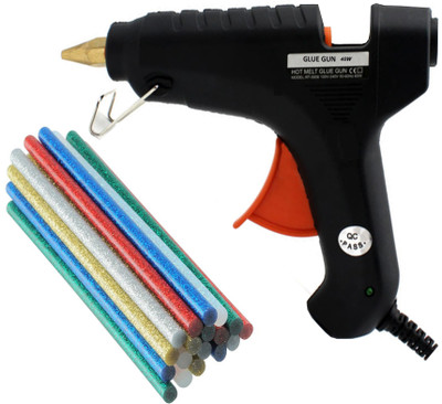 

OKASTA ITEK/KRISHAN with 10 Glitter Glue Sticks 40 Watt | HIGH QUALITY |Leak Proof | Heavy Hot Melt Glue Gun (Multi Color ) For Quick Repairs, Paper & Cloth High-Tech Professional Standard Temperature Corded Glue Gun(11 mm)