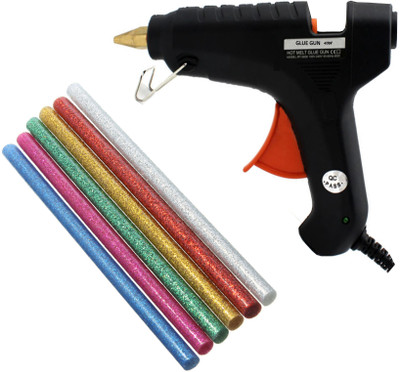 

OKASTA ITEK/KRISHAN with 6 Glitter Glue Sticks multi color Hot Melt Glue Gun kit 40 Watt OK40WY For Quick Repairs, Paper & Cloth High-Tech Professional Electronic Standard Temperature Corded Glue Gun(11 mm)