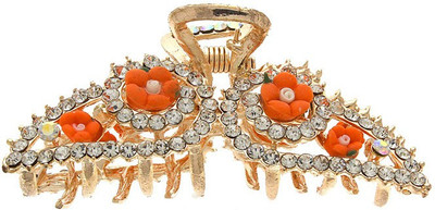 

Anuradha Art Jewellery Clutcher Hair Claw(Gold, Orange)