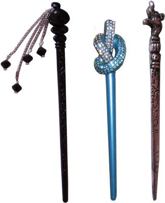 

The Ethnic Wears Combo of Multi Color Juda Sticks Bun Stick(Multicolor)