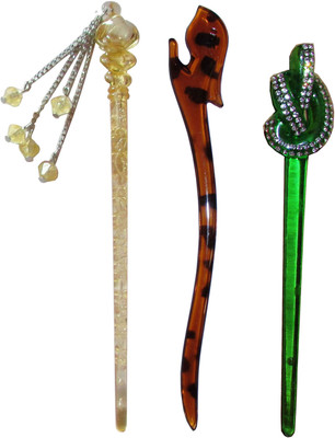 

The Ethnic Wears Combo of Multi Color Juda Sticks Bun Stick(Multicolor)