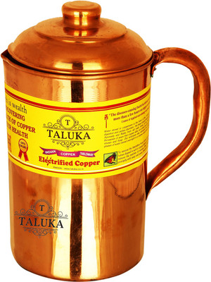 Taluka 1.5 L Water 4.2 x 8.8 Inches Pure Hand Made Best Quality Copper Jug 100% Pure Copper Plain Jug Pitcher Jug