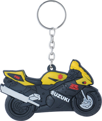 Forty Creek SUZUKI 750 YELLOW BIKE RUBBER KEY CHAIN Key Chain