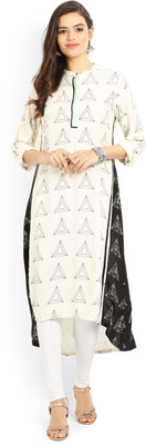 W Women Printed Straight Kurta(Beige) W Women Printed Straight Kurta(Beige)