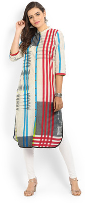 W Women Printed Straight Kurta(Multicolor)