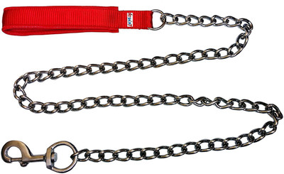 Skora Premium quality dog Chain with Nylon padded handle Size 170 cm suitable for Large and medium Dog 25 cm Dog Chain Leash(Silver)