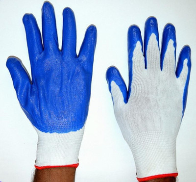 

SS & WW White Nylon shell with Grey Nitrile Dipped Gloves Nylon Safety Gloves(25)