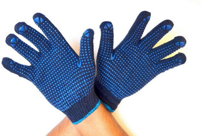 

SS & WW Blue On Blue Dotted Hand Gloves 50 Gram 10 gauz Synthetic Safety Gloves(25)