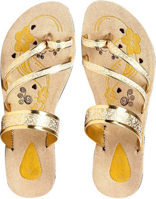 

TOSHINA SHOE KING Women golden Flats