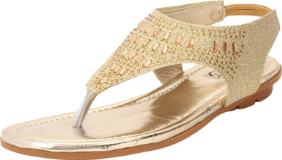 

tryfeet Women Golden Flats