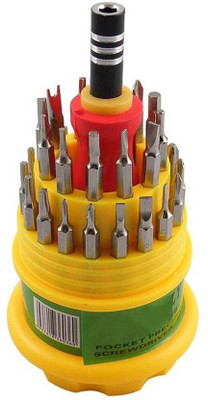 

WDS 31in1 Ratchet Screwdriver Set (Pack of 31) Ratchet Screwdriver Set, Yelllow