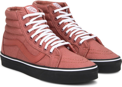 

Vans SK8-Hi Reissue Canvas Shoes For Men(Pink, White, (black outsole) faded rose/black