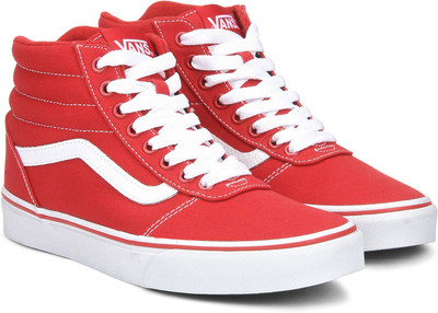 

Vans Ward Hi Sneakers For Men(Red, White, (canvas) racing red/white