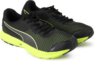 

Puma Heritage IDP Running Shoes For Men(Black, Puma black-safety yellow-puma white