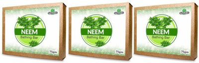 

salvia Neem soap for rash free, sensitive skin, kills bacteria has a soothing effect and relieves stress 75gm x3 Pack(75 g, Pack of 3)
