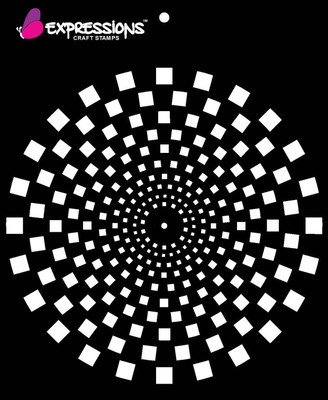 

expressions craft stamps Pine wheel square EST6038 Hand made Design Stencil(Pack of 1, Art stencil)