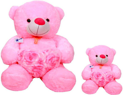 

ATTRACTIVE 2 FEET TEDDY BEAR WITH 1 FEET TEDDY BEAR BUY 1 GET 1 - 60 cm(Pink)