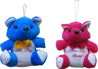 

Atorakushon Pack of 2 Cute Heart Love Teddy Bear Soft Stuffed Plush Toy Kid Children Infant love Valentine Birthday Gift - 12 cm(Multicolor)