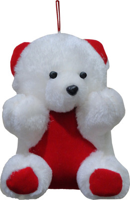 

Atorakushon Valentine small Teddy Bear On Heart Soft With Music By Pushing On teddy Soft Stuffed Plush Toy Kid Children love Birthday Gift - 12 cm(Multicolor)