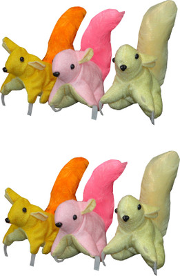 

Atorakushon SQUIRREL TEDDY SOFT TEDDY BEAR LOVE VALENTINE COUPLE BIRTHDAY GIFT PACK OF 6 - 12 cm(Multicolor)