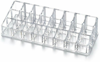 

N-STORE 24 Compartment Luxurious Clear Acrylic Makeup Organiser Lipstick Holder Case Nail Paint, Brush, Tray Vanity Box Makeup, Cosmetic, Lipstick Vanity Box(Clear)