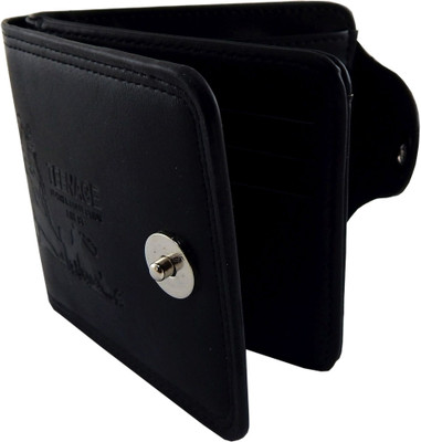 

Teenage Men Black Artificial Leather Wallet(9 Card Slots)