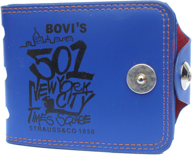 

Bovi Men Blue Artificial Leather Card Holder(10 Card Slots)