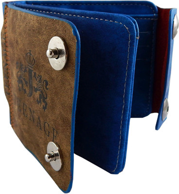 

Teenage Men Khaki, Blue Artificial Leather Wallet(9 Card Slots), Blue;khaki
