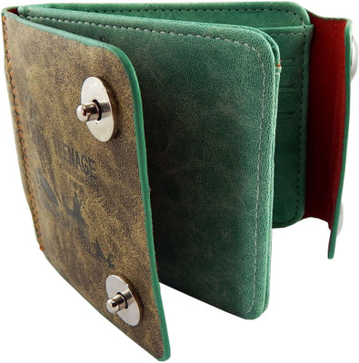 

Teenage Men Khaki, Green Artificial Leather Wallet(9 Card Slots), Green;khaki