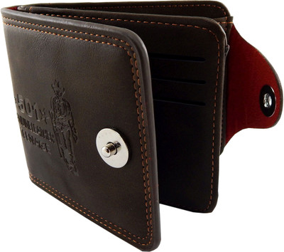 

Teenage Men Brown Artificial Leather Wallet(9 Card Slots)