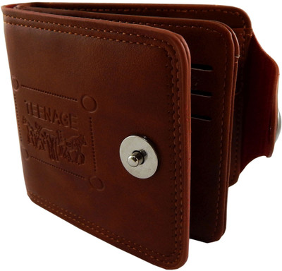 

Teenage Men Tan Artificial Leather Wallet(9 Card Slots)